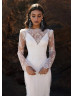 Long Sleeves Ivory Eyelash Lace Dreamy Wedding Dress Long Sleeves Ivory Eyelash Lace Dreamy Wedding Dress